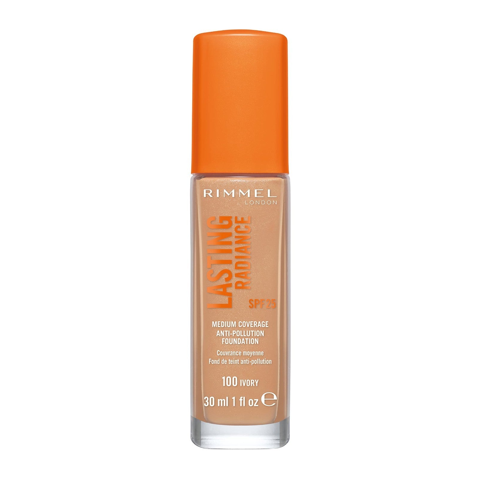 Image #1 RIMMEL Lasting Radiance Medium Coverage Foundation 30ml  - 100 Ivory