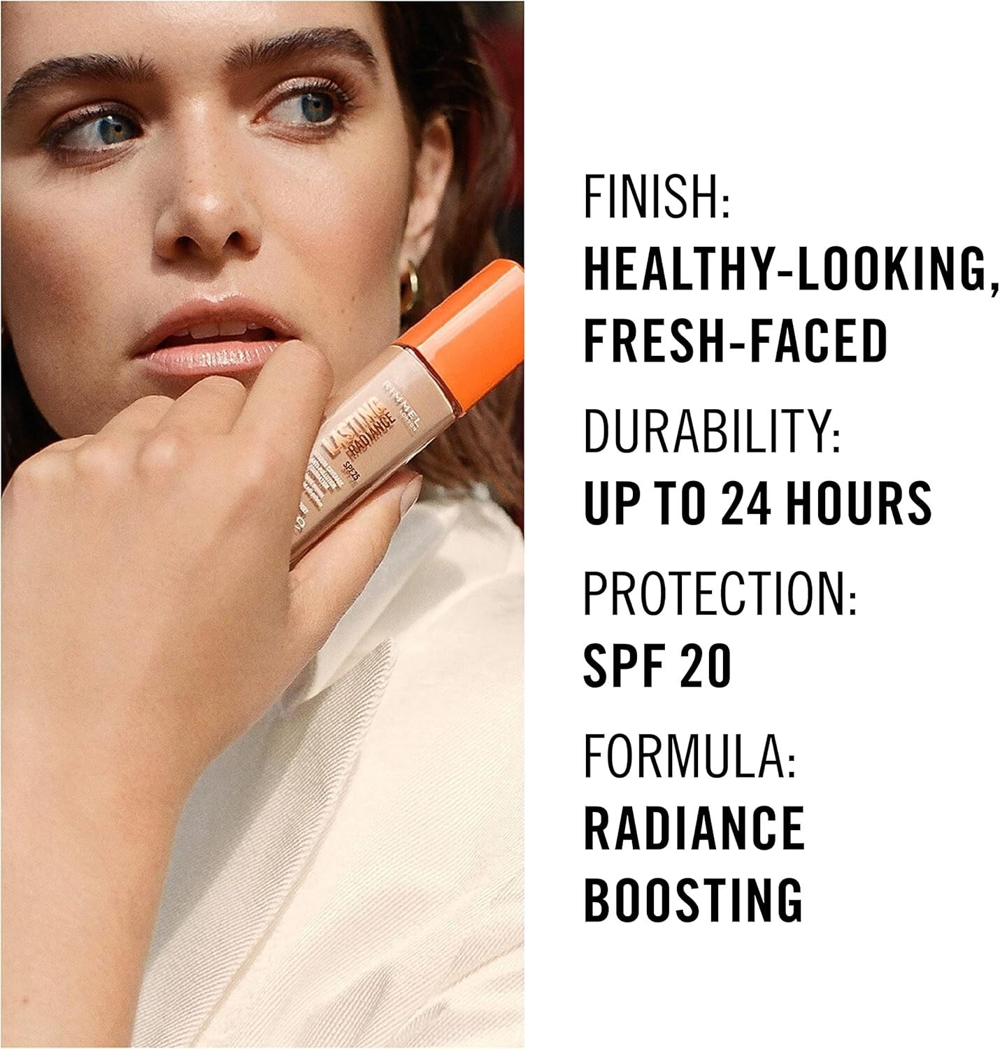 Image #4 RIMMEL Lasting Radiance Medium Coverage Foundation 30ml  - 100 Ivory