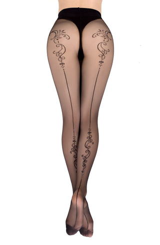 Ballerina 558 Black Pattern Sparkle Tights