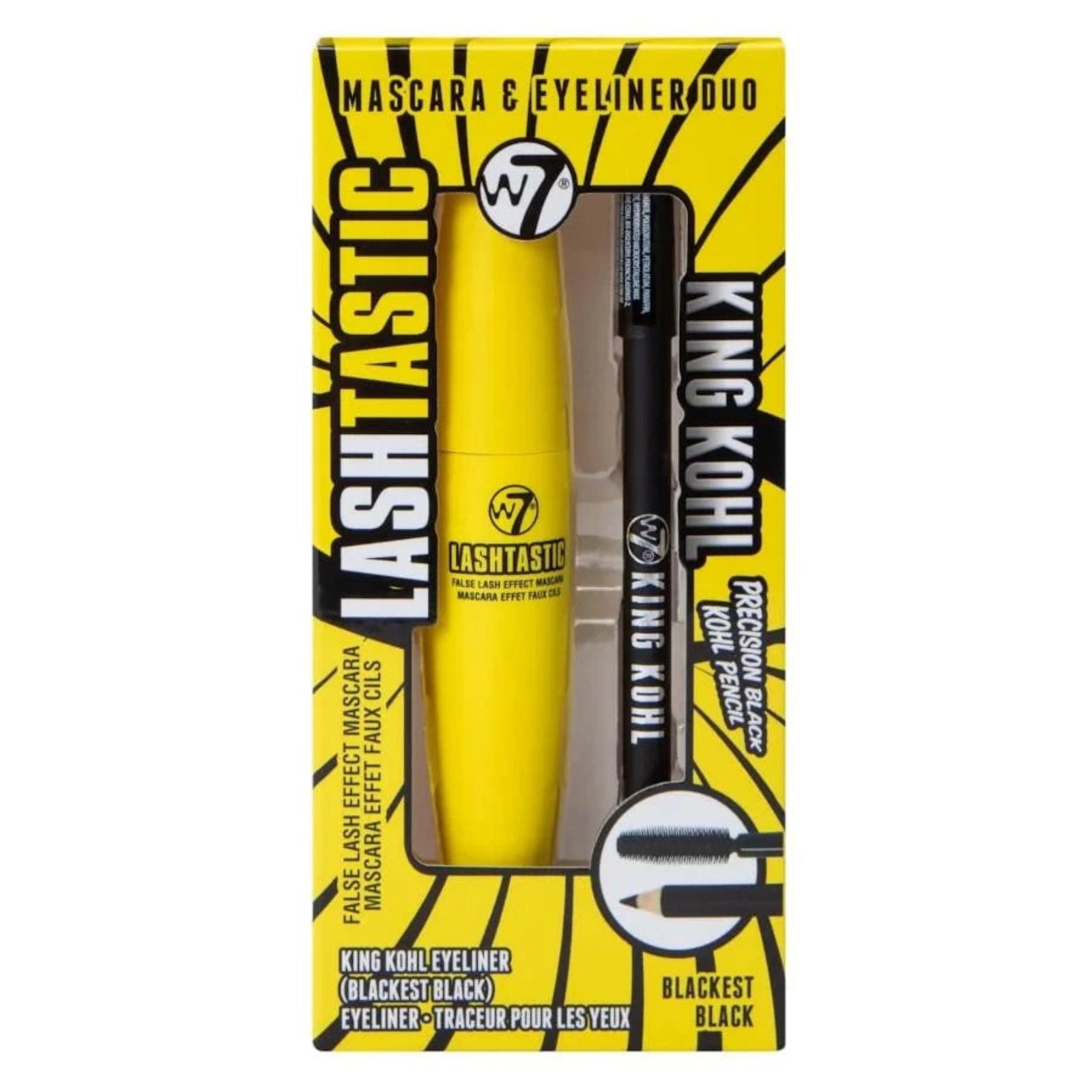 Image #1 W7 Lashtastic Flash - Blackest Black Mascara and Eyeliner Duo Set Gift
