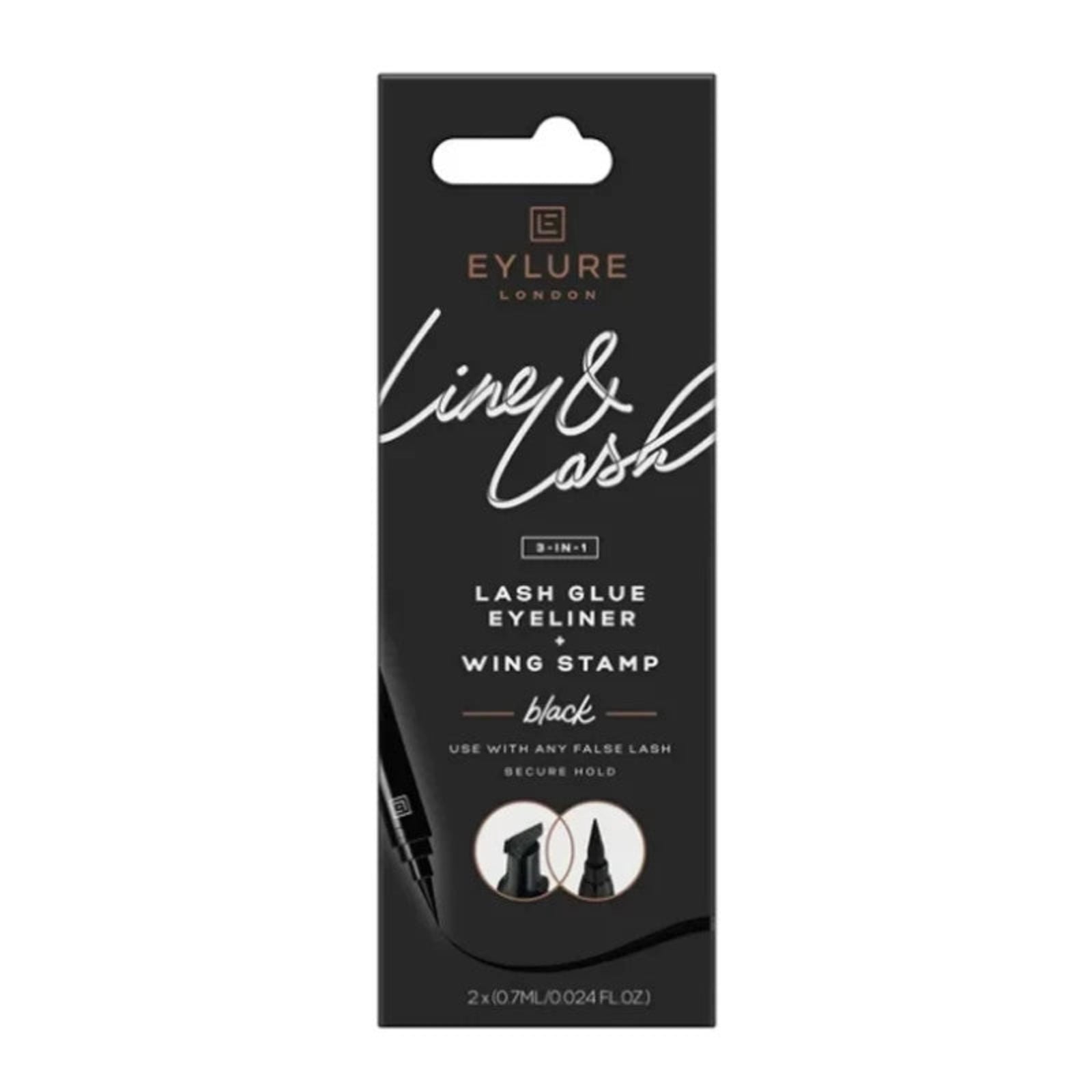 Image #1 Eylure Line &amp; Lash Kit&nbsp; 3-in-1&nbsp; Lash Glue, Eyeliner and Wing Stamp - Black