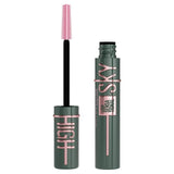Two mascara tubes with a brush on a white background