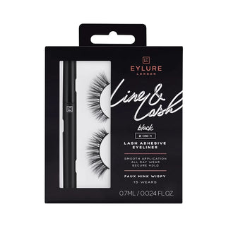 Eylure Line & Lash Kit - Faux Mink Wispy - Black