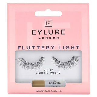 Eylure Light & Wispy Fluttery Light False Lashes & Lash Glue - No 117