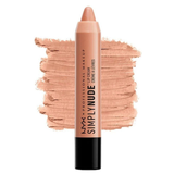 NYX Simply Nude lip cream stick with swatch on white background NYX Simply Nude Lip Cream - Honey
