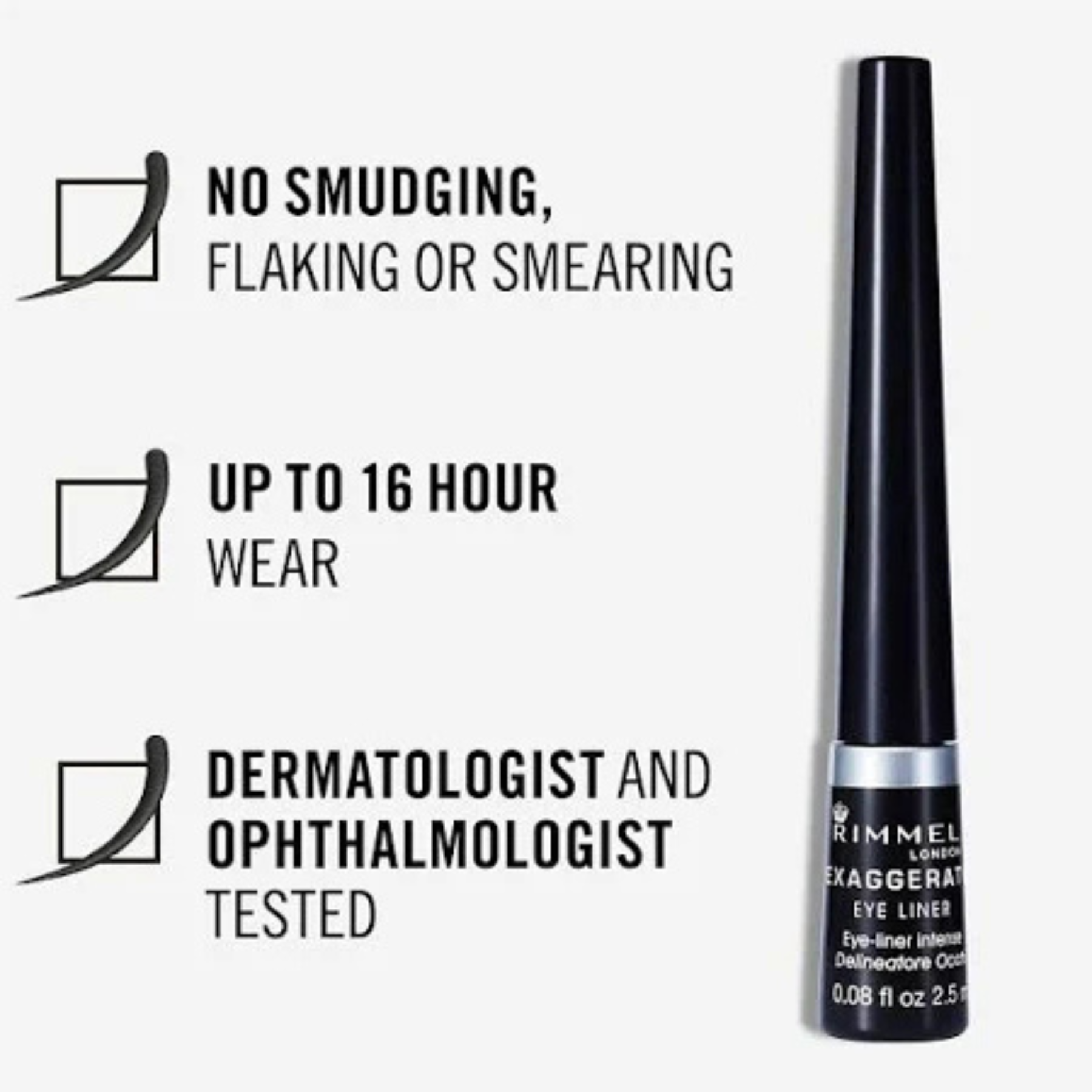 Rimmel London Scandaleyes Exaggerate Liquid Eyeliner – 001 Black