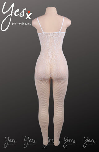 YesX YX813 White Floral Bodystocking