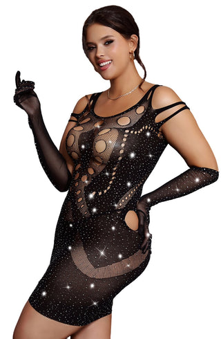 YesX YX853Q Sparkly Black Dress (Plus Size)