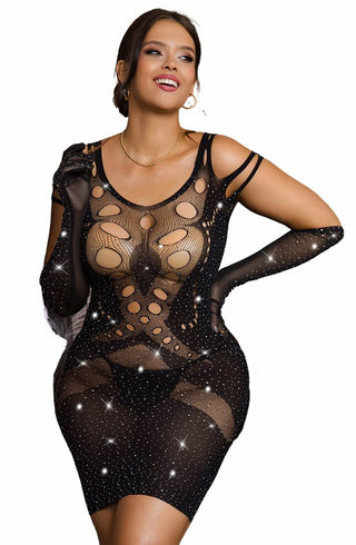 YesX YX853Q Sparkly Black Dress (Plus Size)