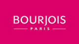 Bourjois Paris logo on a pink background