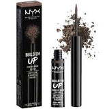 NYX Professional Makeup brow product set including powder, gel, and packaging on a white background