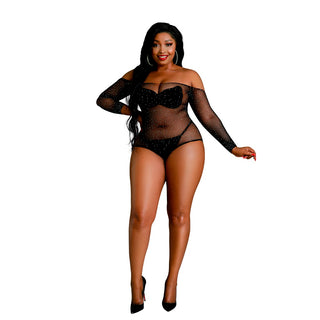  Moonlight Black Off the Shoulder Sparkle Body Plus Size by Moonlight Lingerie sold by Carla-Louise