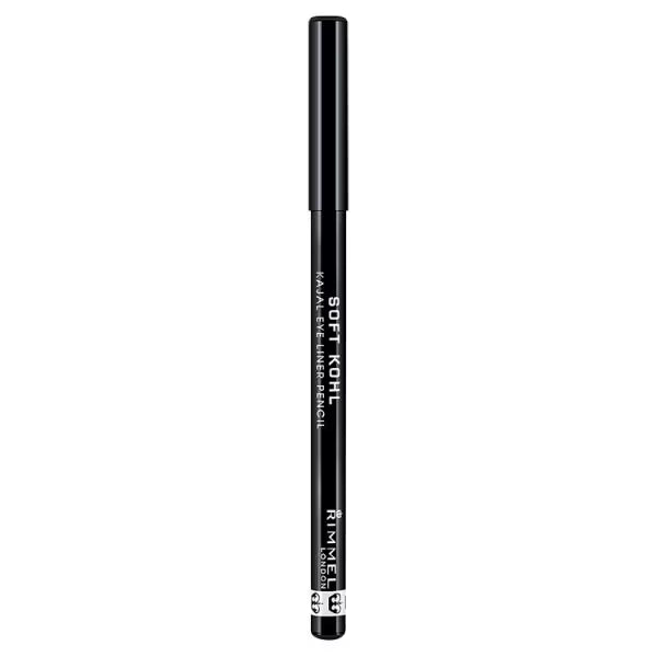 Black eyeliner pencil with 'Rimmel' branding on a white background